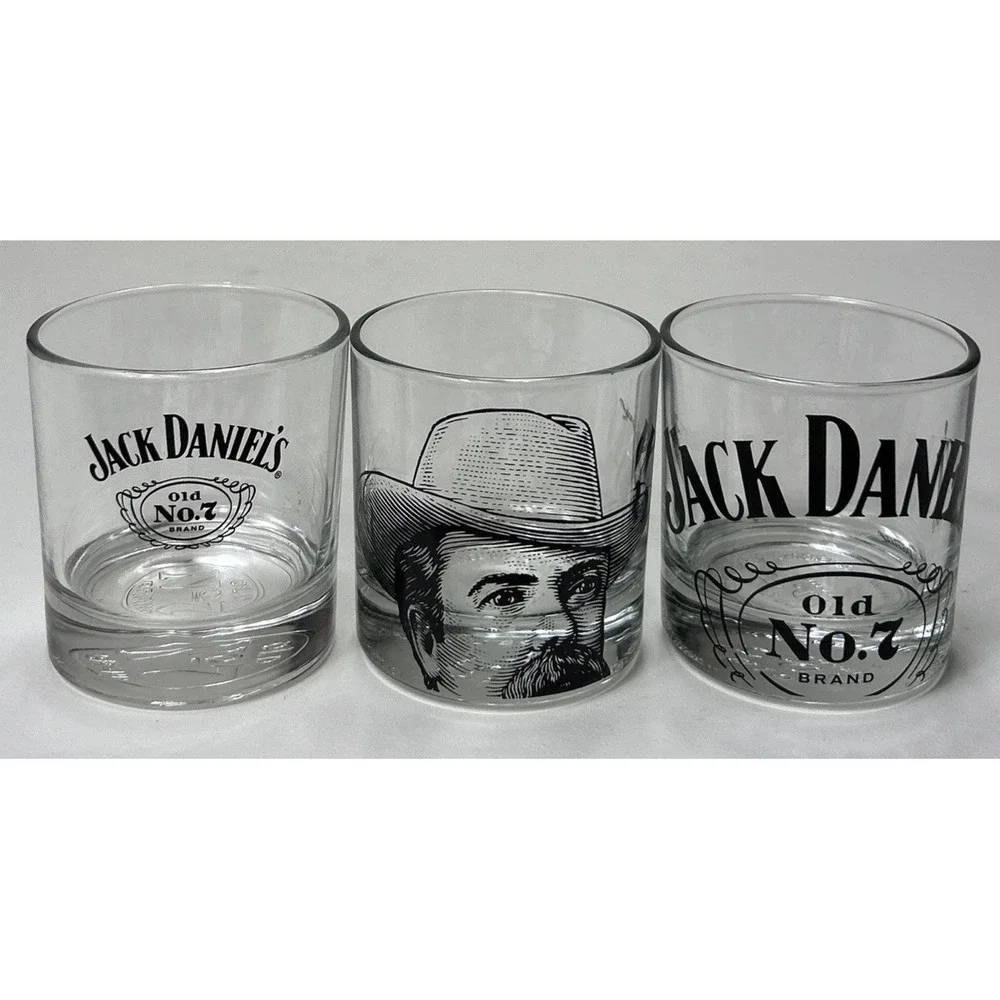 Jack Daniel's Whiskey Rock Glasses‎ Set Of 3
